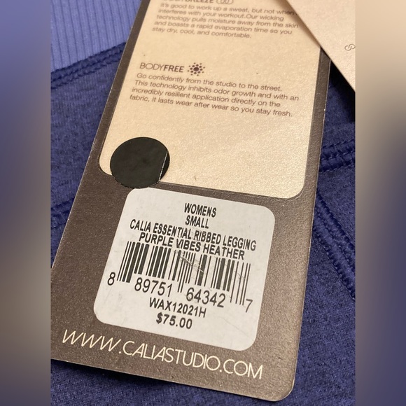 CALIA by Carrie U. Essential Ribbed Legging Purple Vibes Heather. Size Small NWT - Picture 9 of 15